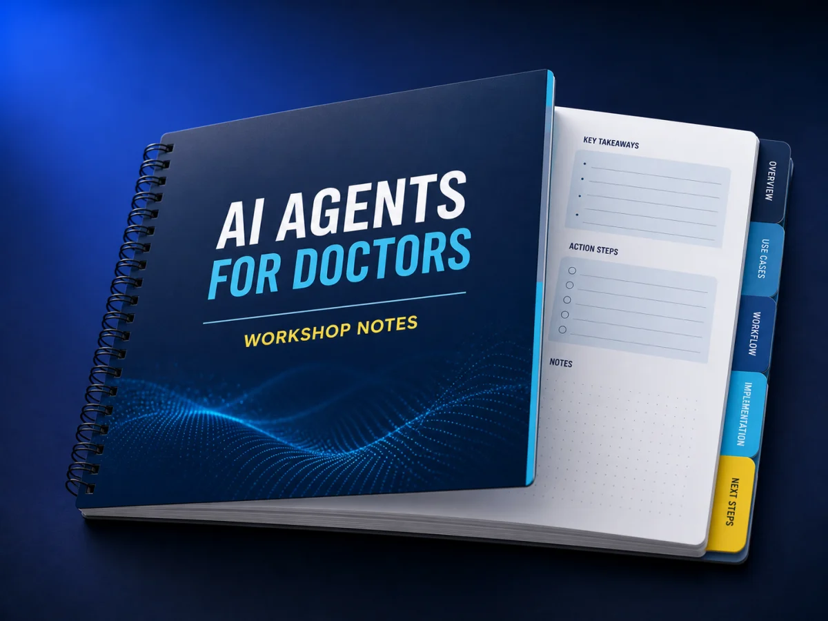 AI Agents for Doctors Workshop Notes workbook mockup